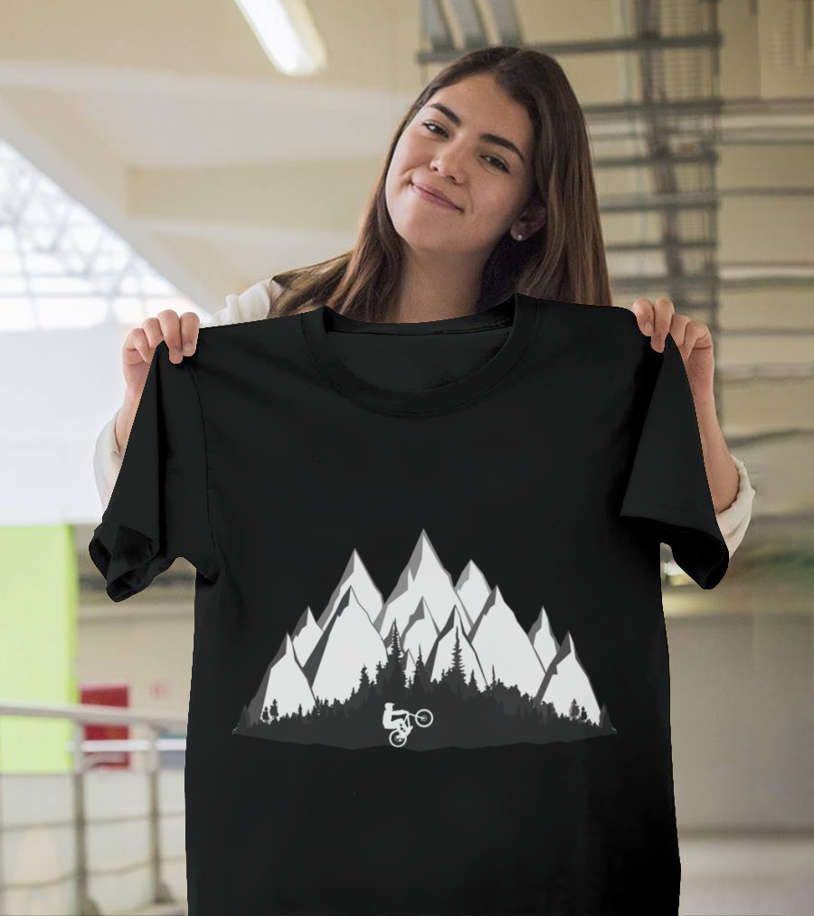 MTB Biking Adventure in Mountain Forest Landscape T-Shirt