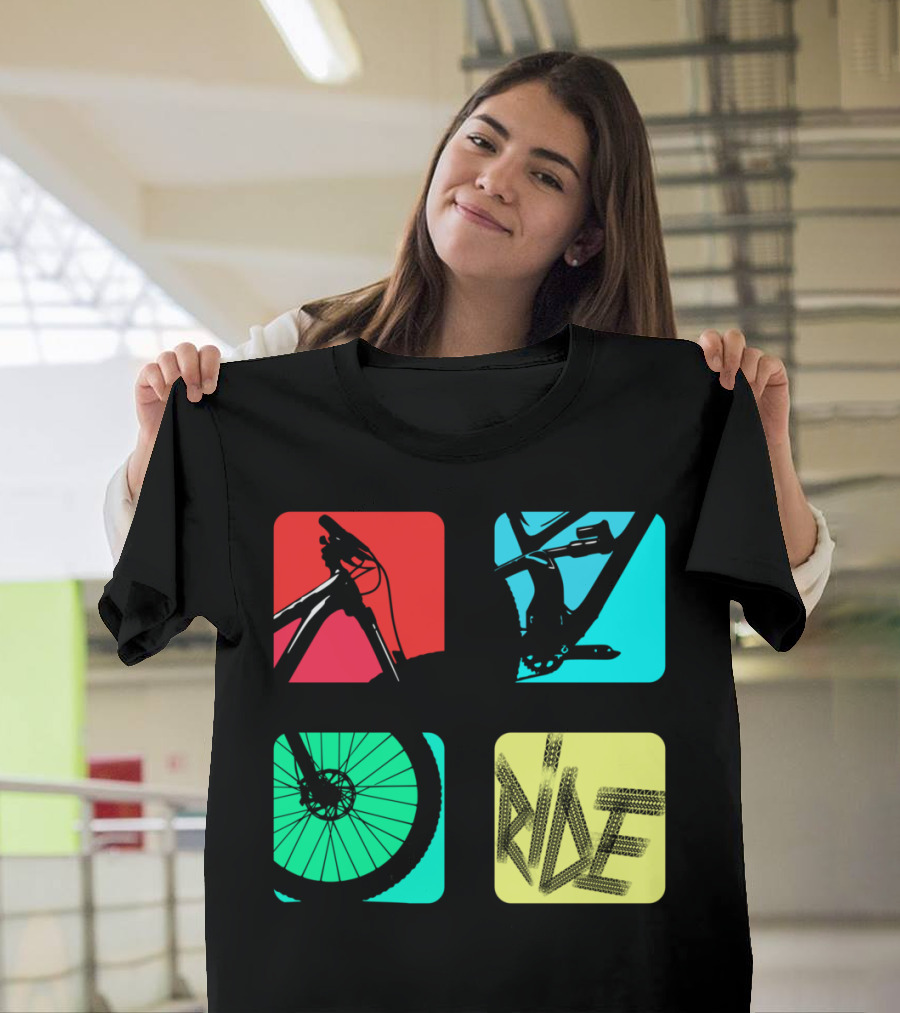 MTB Square Ride Bicycle Cycling Wheels T-Shirt