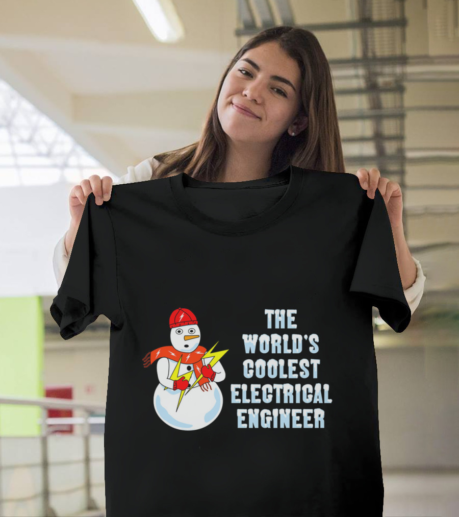 The World's Coolest Electrical Engineer Snowman with Lightning Bolts T-Shirt