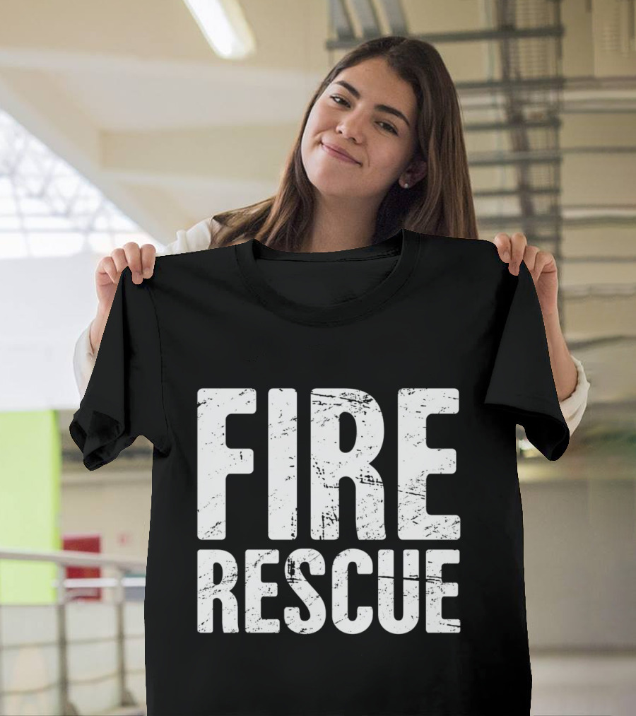 Distressed FIRE RESCUE T-Shirt