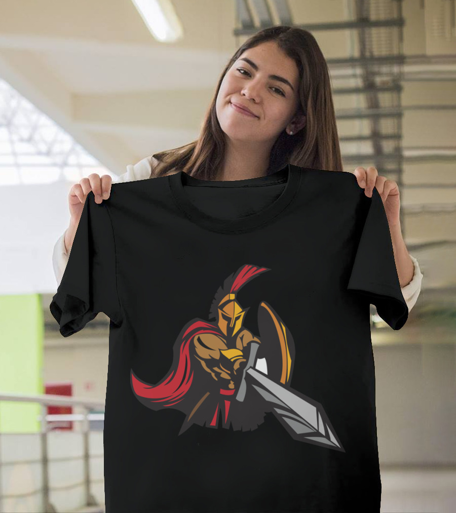 Spartan Warrior with Sword and Shield Fighter T-Shirt