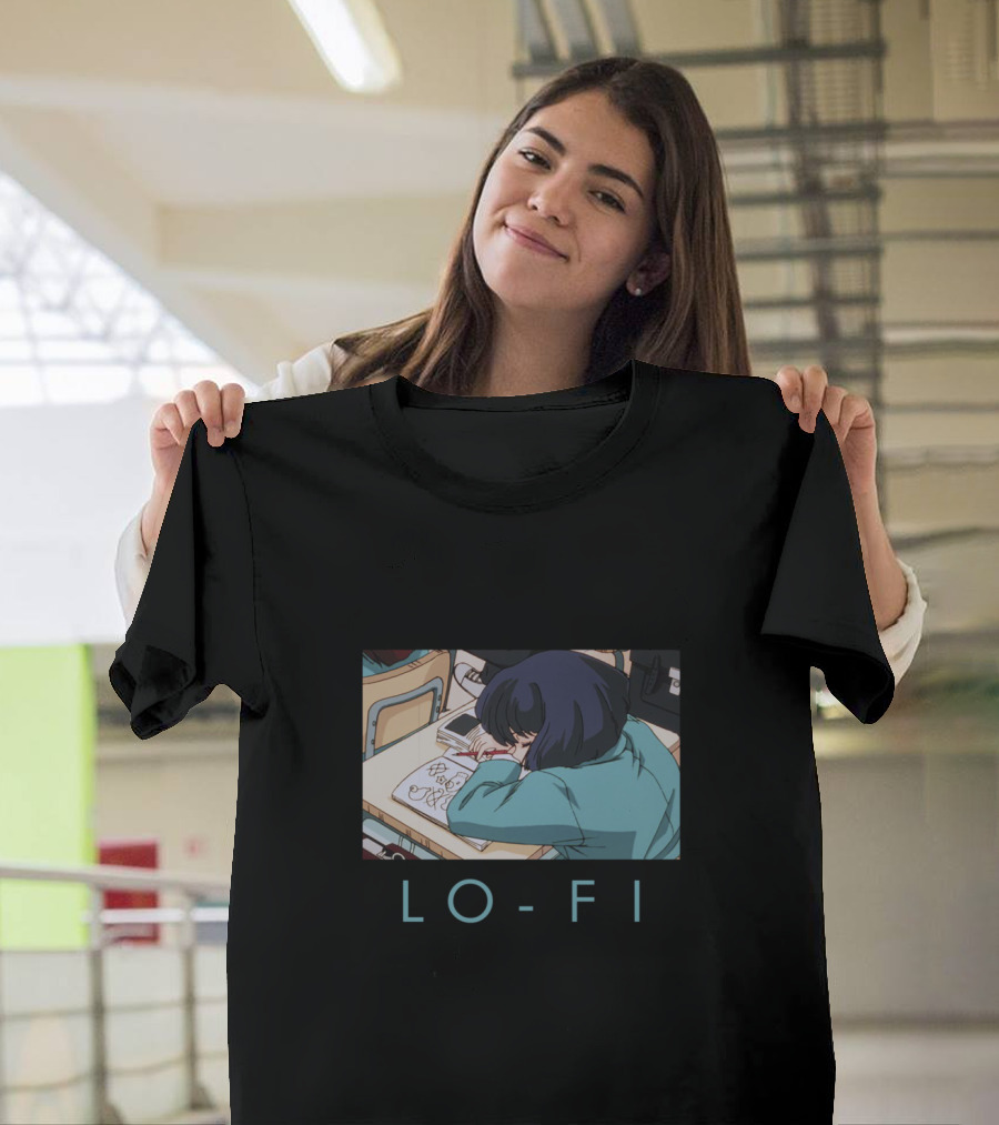 Lo Fi Aesthetic Sleeping Student Anime Desk T-Shirt