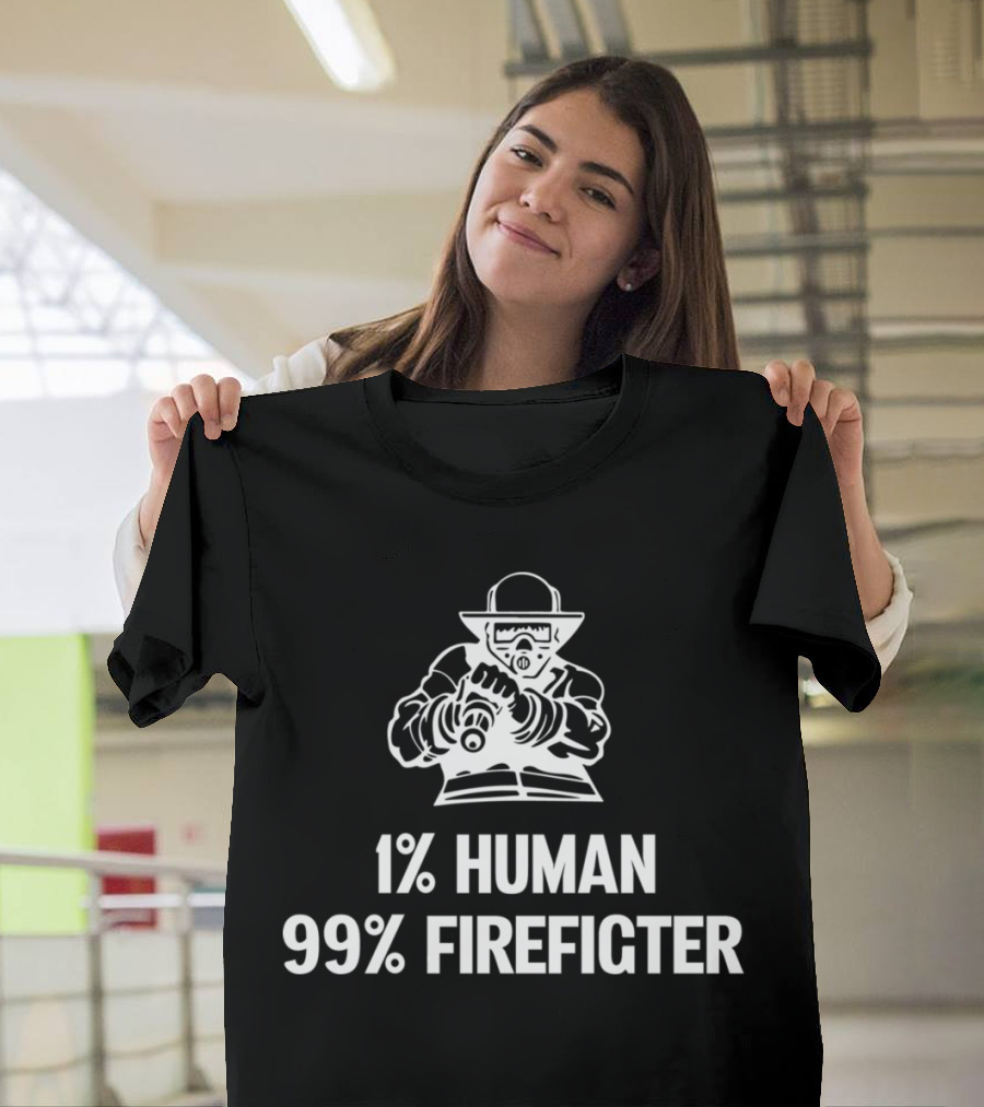 1% Human 99% Firefighter Kids T-Shirt