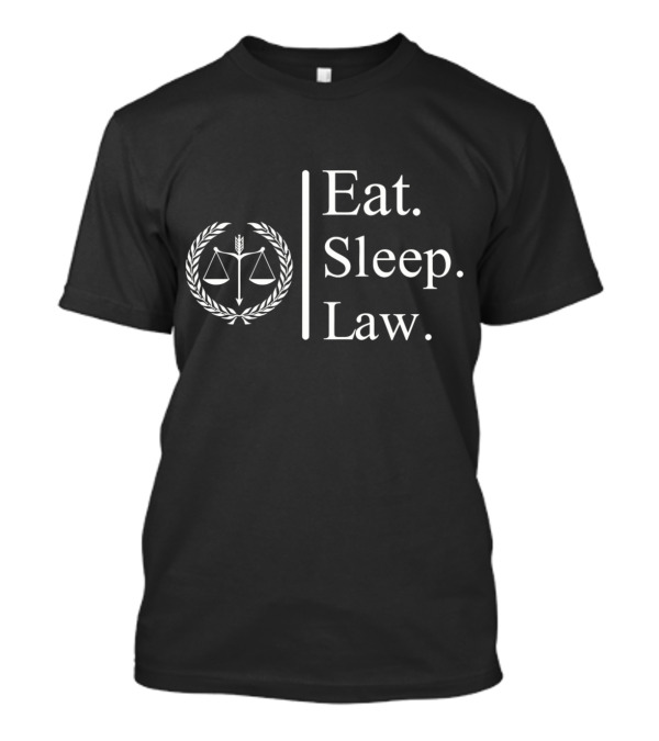Eat Sleep Law Lawyer Funny Men's Scales Of Justice T-Shirt