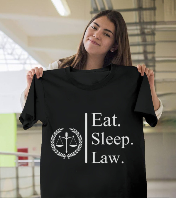 Eat Sleep Law Lawyer Funny Men's Scales Of Justice T-Shirt