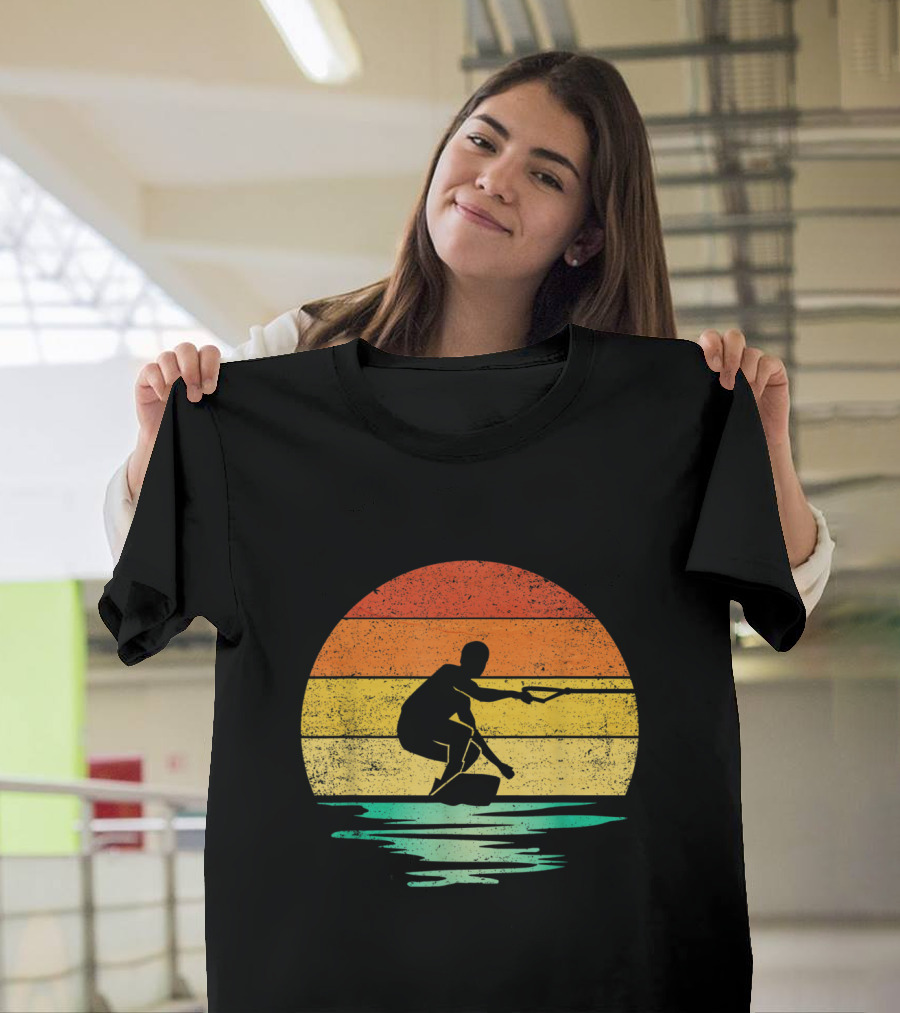 Vintage Wakeboarding Retro Sunset T-Shirt