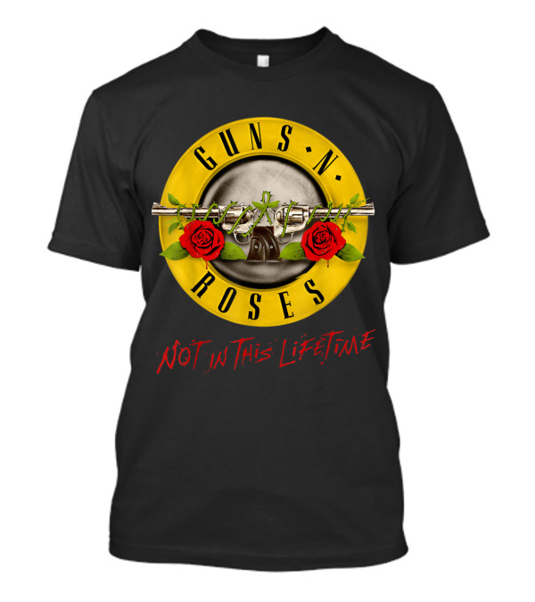 Guns N' Roses Not In This Lifetime Tour Logo With Revolver And Red Roses T-Shirt