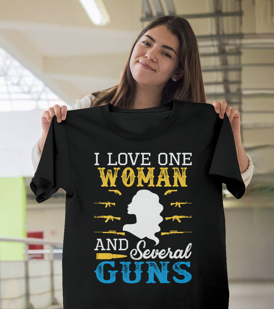 I Love One Woman Silhouette and Several Guns Iconic T-Shirt