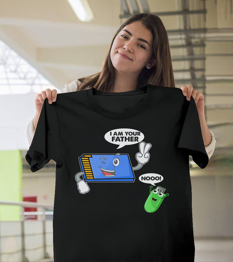 USB I Am Your Father Memory Card Fatherhood Joke T-Shirt