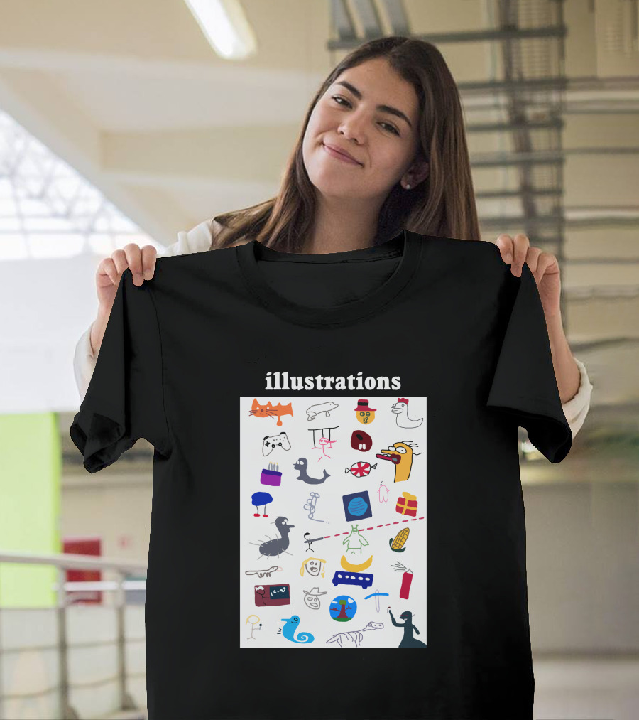 Illustrations I Am Wildcat Merch Funny Colorful Doodles and Icons T-Shirt