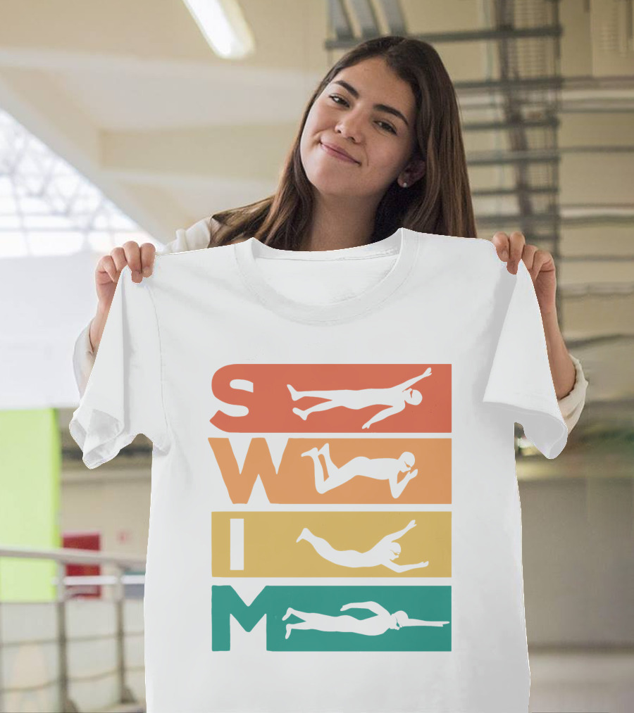 Retro Vintage Swim Dive Stroke for Swimmers T-Shirt