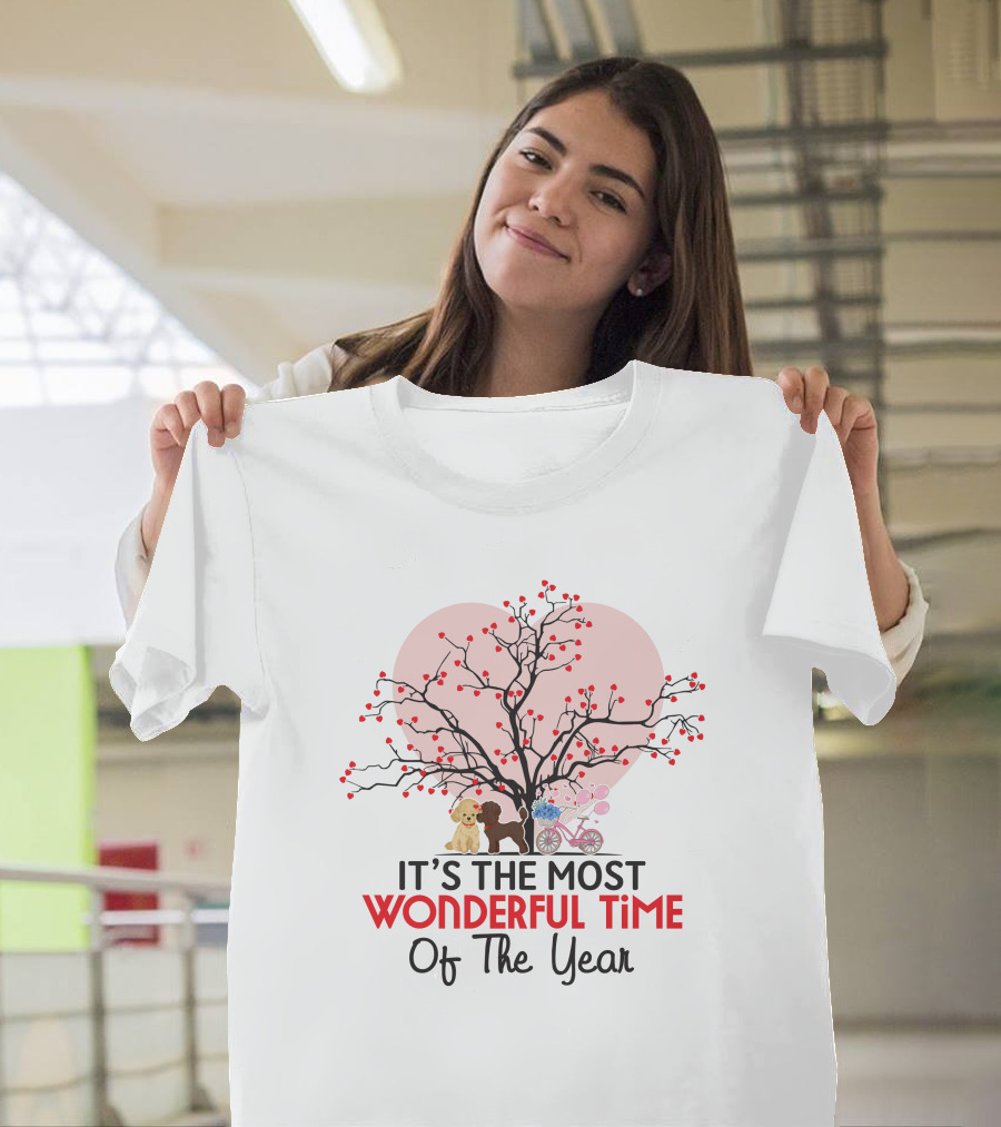 It’s The Most Wonderful Time Of The Year Valentine’s Day Poodle Heart Tree T-Shirt