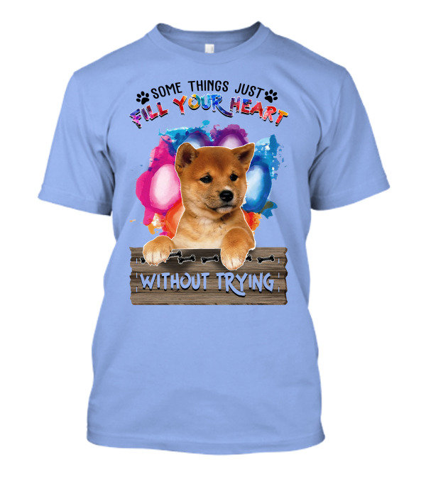 RD Golden Some Things Just Fill Your Heart Without Trying Puppy Background T-Shirt