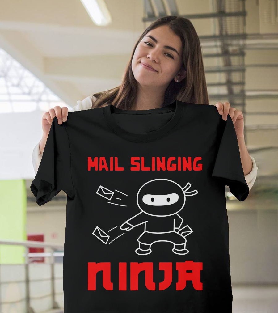Mail Slinging Ninja Dual Wielding Envelopes T-Shirt