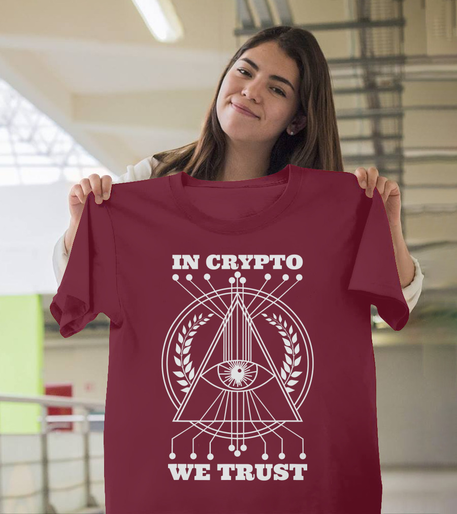 In Crypto We Trust All-Seeing Eye Bitcoin Hodl Cryptocurrency BTC Doge T-Shirt