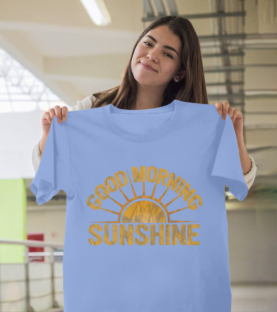 Good Morning Sunshine 1970s Vintage Disco Funk Retro Style Sunburst T-Shirt