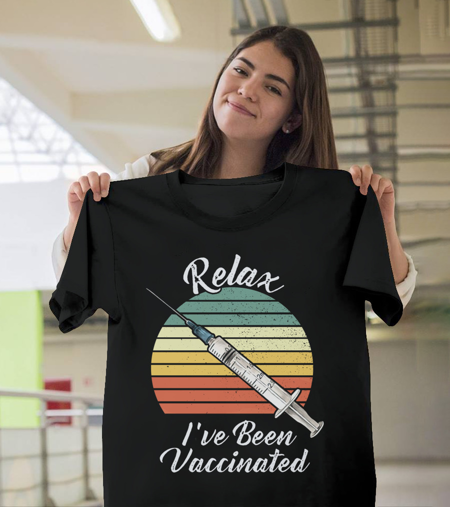 Relax I've Been Vaccinated Retro Syringe Corona Vaccine T-Shirt