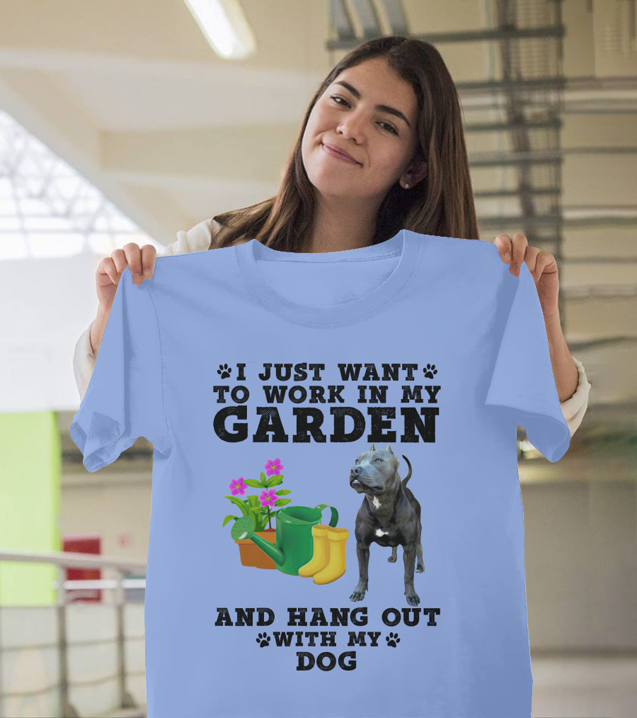 Pitbull Gardening and Dog Companionship Enthusiast Paw Prints T-Shirt