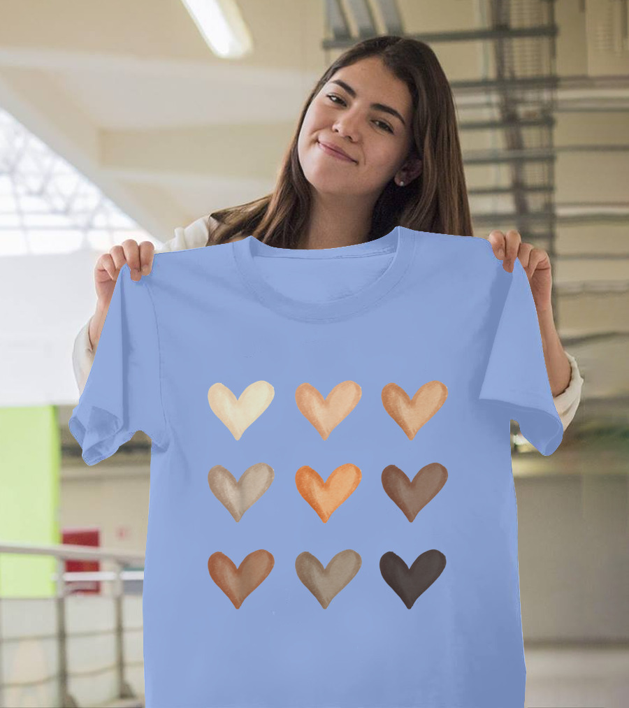 Diversity Hearts Nine Shades Inclusivity T-Shirt