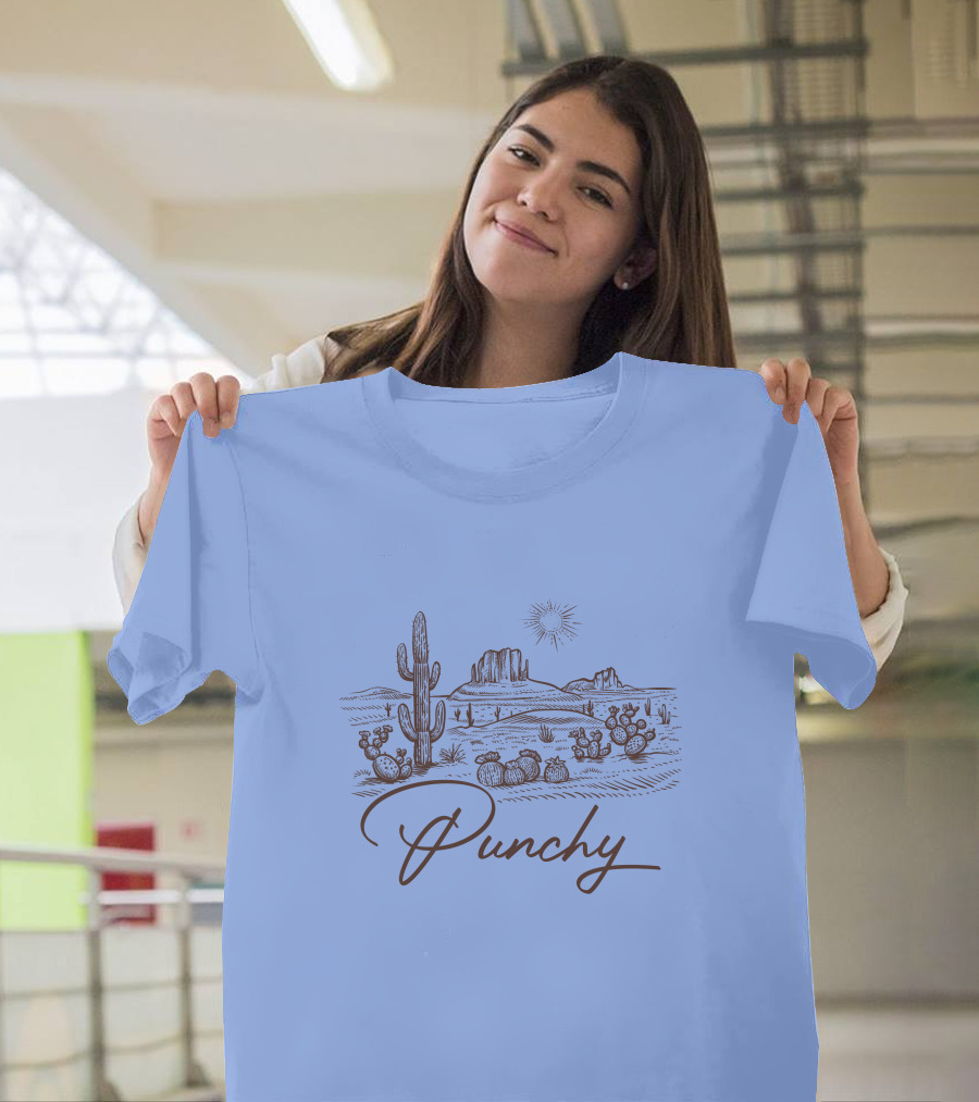 Punchy Western Desert Cactus Landscape Texas Ranch Southwest T-Shirt