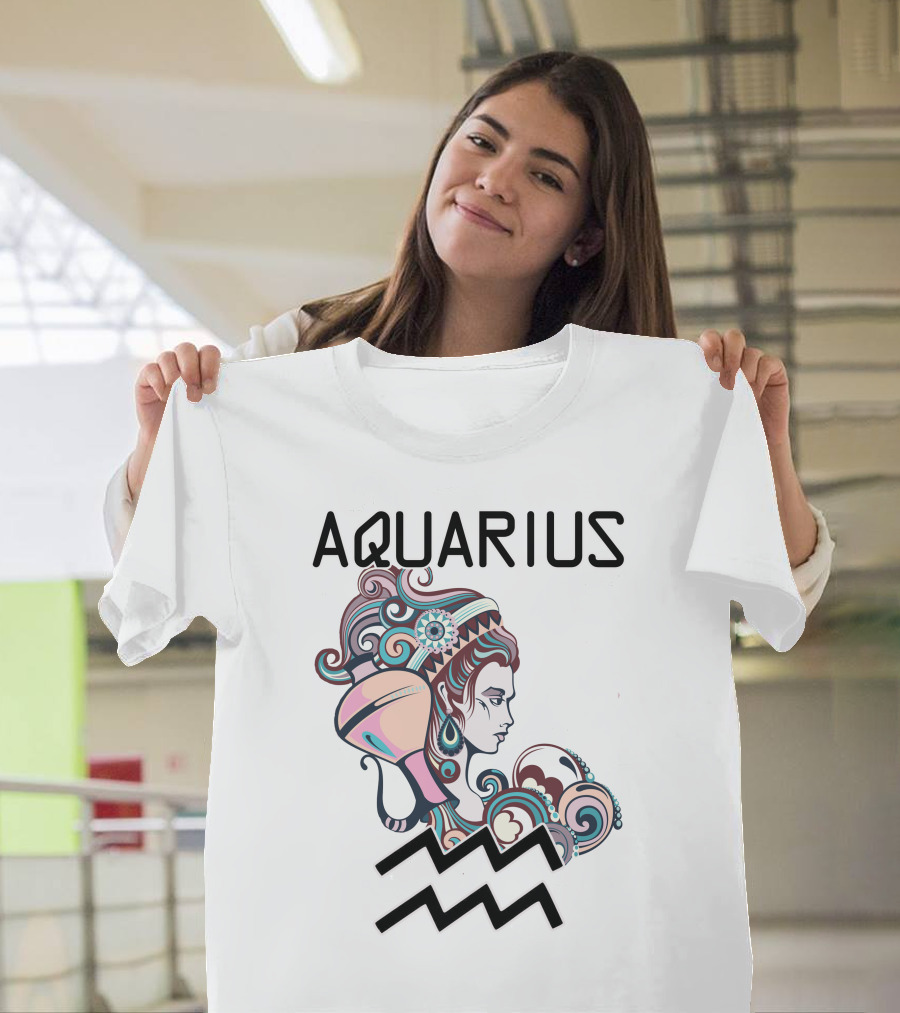 Aquarius Zodiac Art Nouveau Water Bearer T-Shirt