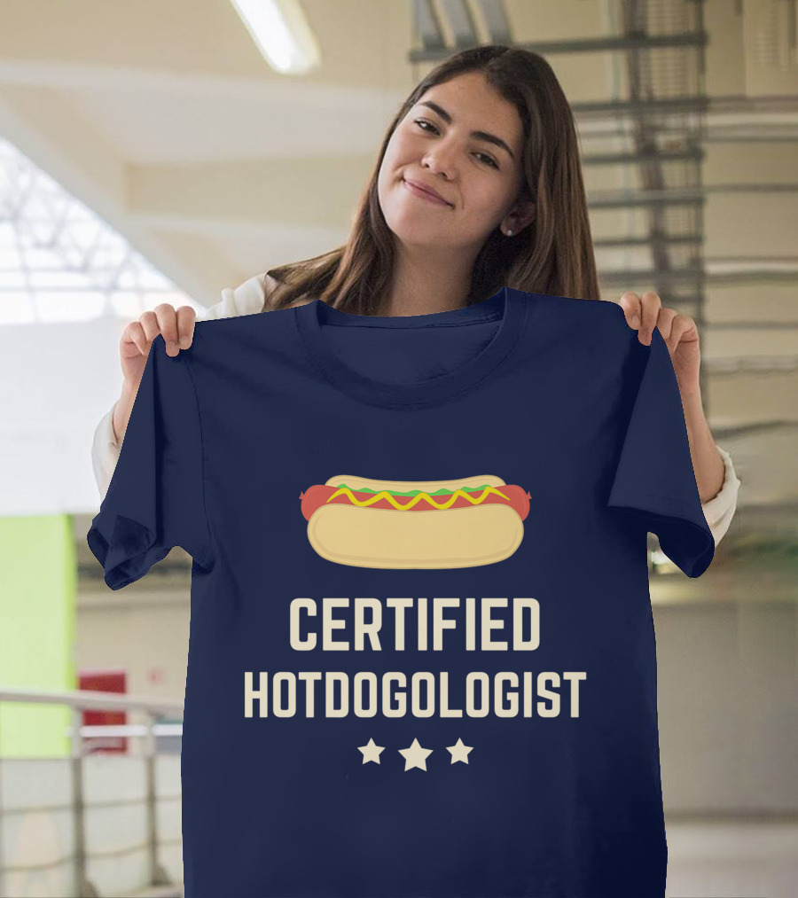 CERTIFIED HOTDOGOLOGIST HOT DOG THREE STARS T-Shirt