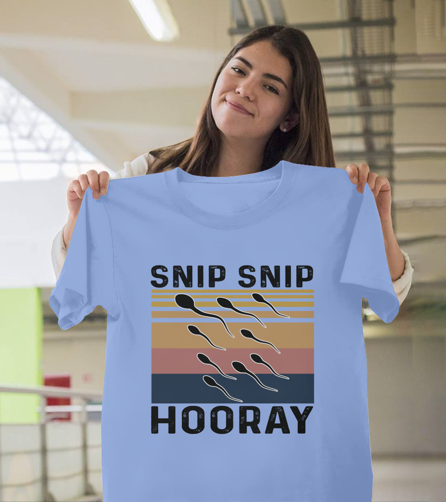 Snip Snip Hooray Vintage Sperm Motif T-Shirt
