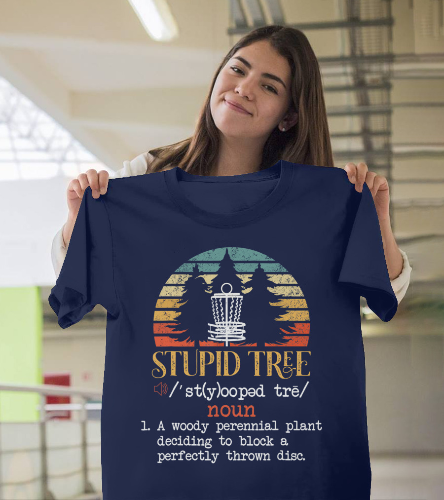 Stupid Tree Definition Funny Disc Golf Sport Vintage Style Golfer T-Shirt