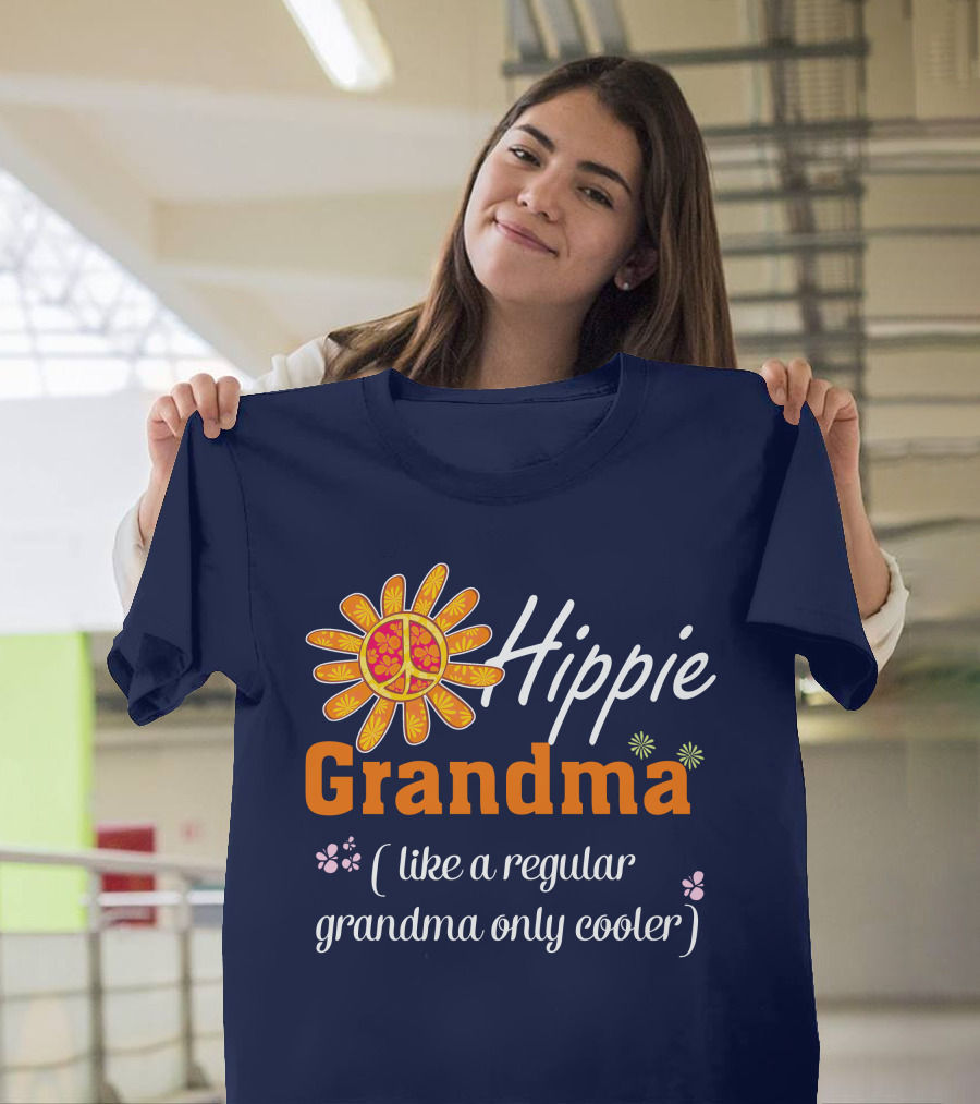 Hippie Grandma Like a Regular Grandma Only Cooler T-Shirt