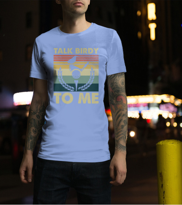 Talk Birdy To Me Vintage Golf Bird Laurel Wreath T-Shirt