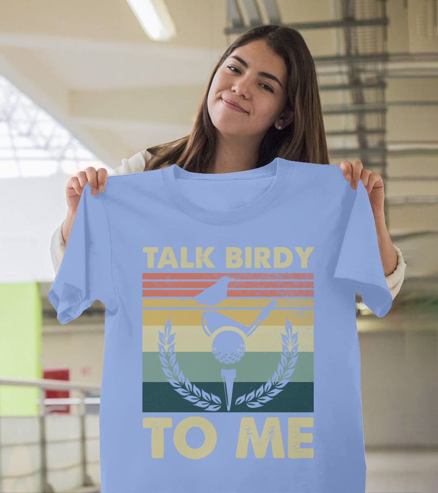 Talk Birdy to Me Vintage Golf Bird Laurel Wreath T-Shirt