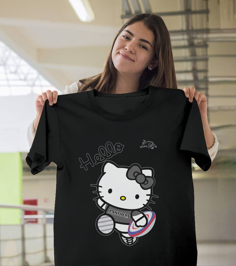 NRL1015 Penrith Panthers Hello Kitty Rugby Crossover T-Shirt