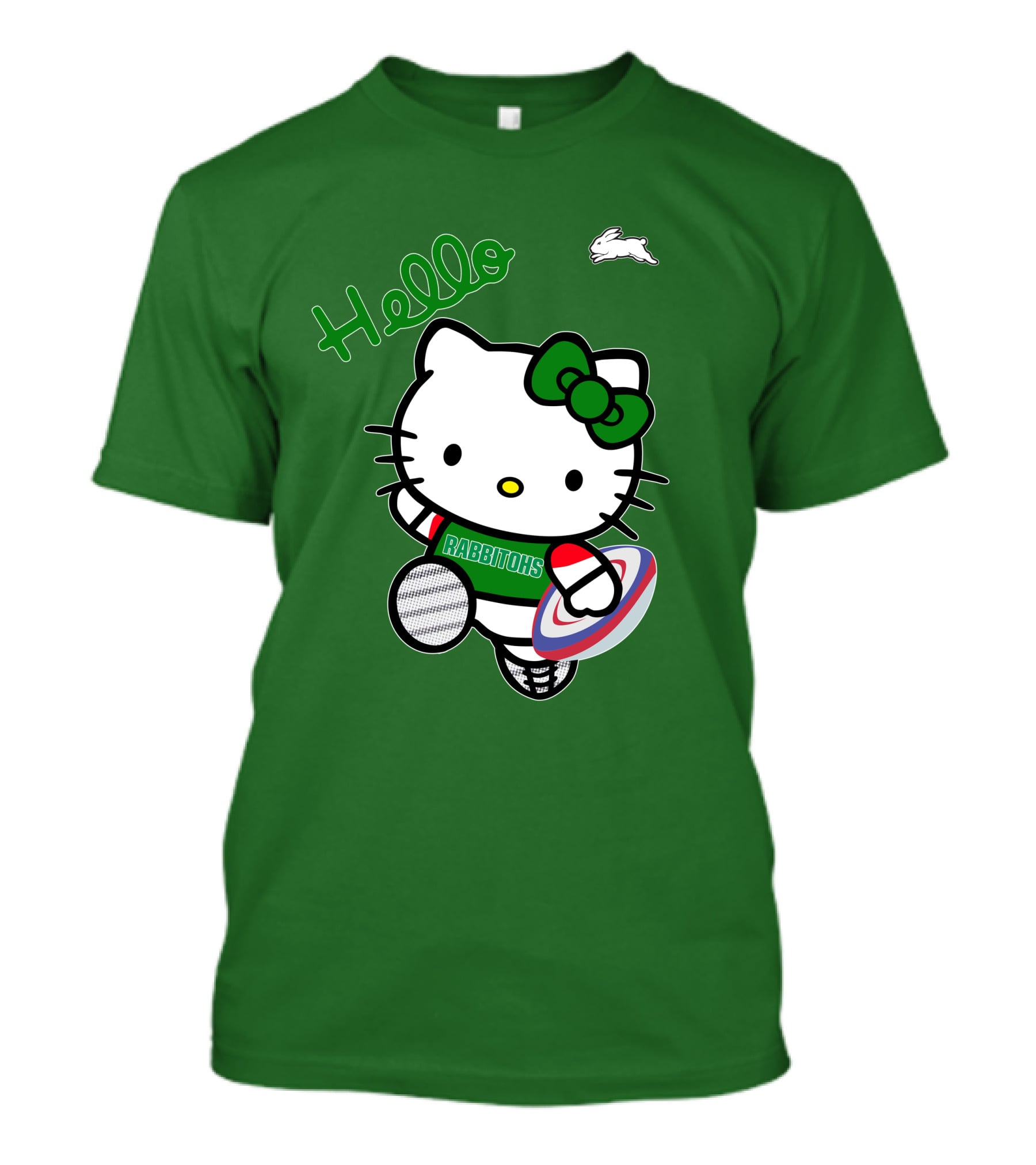 NRL1016 South Sydney Rabbitohs Hello Kitty Rugby Fan Collection T-Shirt