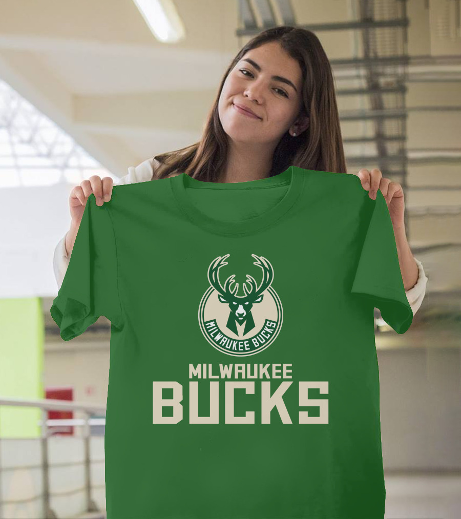 Milwaukee Bucks NBA Logo Green P504HN65261 T-Shirt