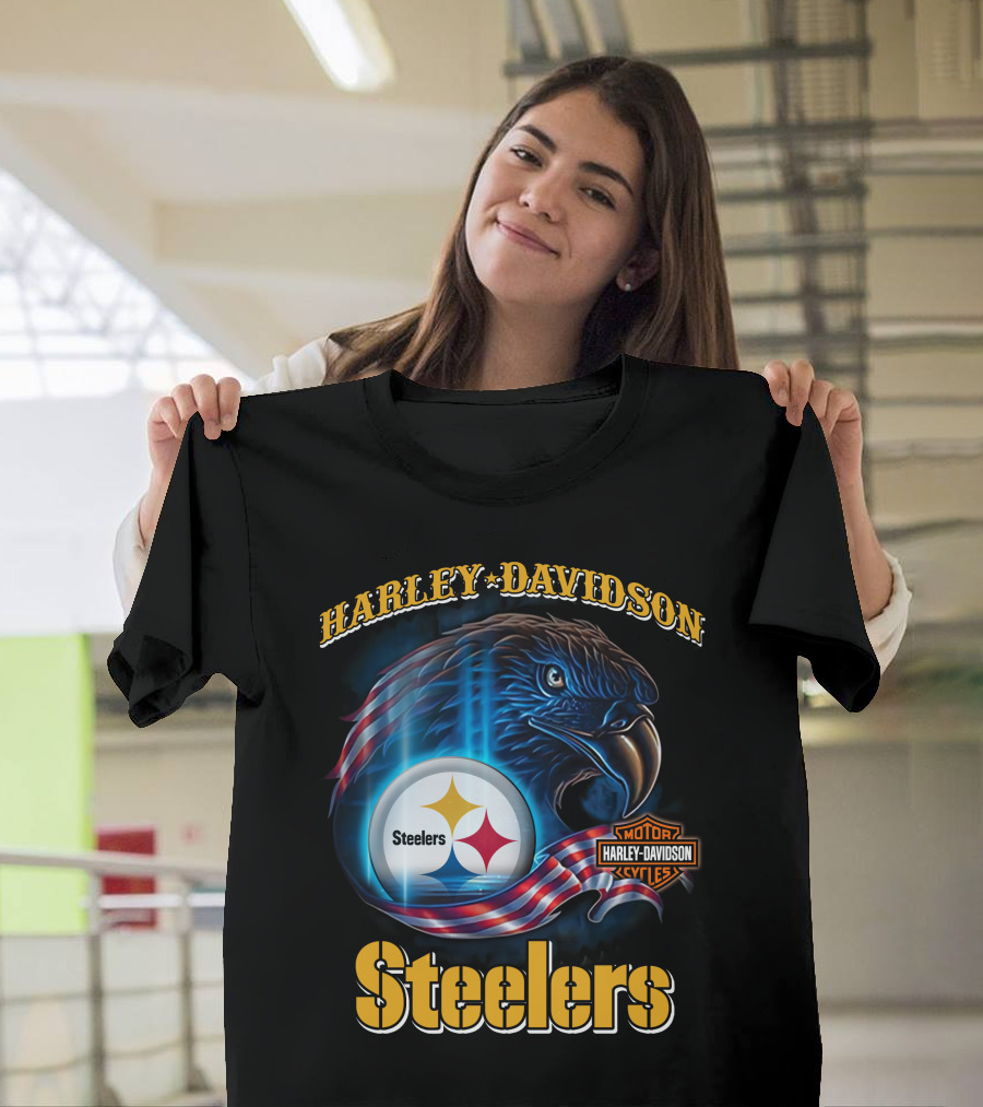 Harley Davidson Steelers Motor Cycles T-Shirt