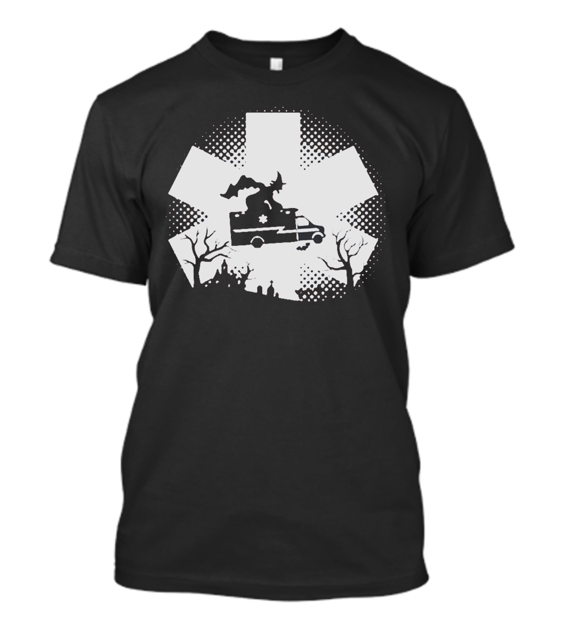 An Ems Ambulance With Dragon And Haunted Landscape T-Shirt