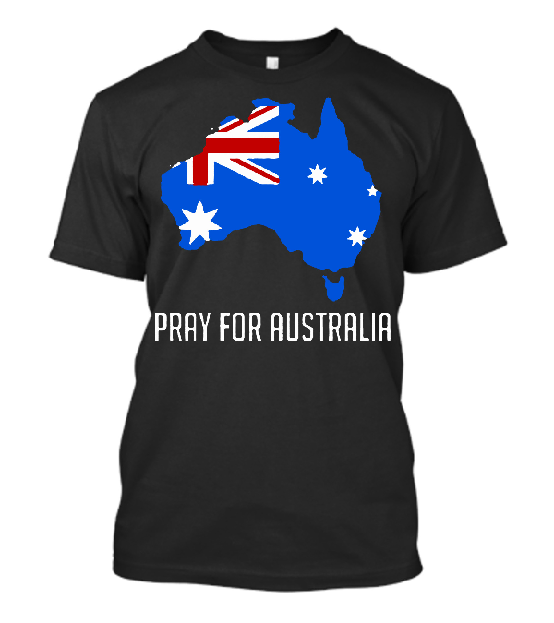 Pray For Australia Forest Fires Australia Map Flag Stars T-Shirt