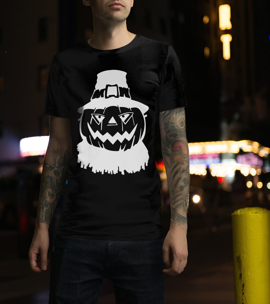 Pumpkin Face Scarecrow Hat T-Shirt