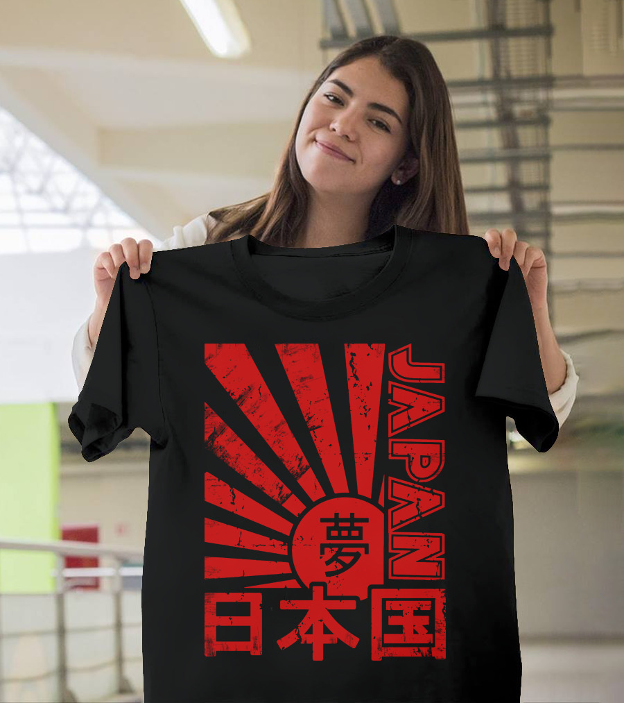Japan Red Rising Sun Kanji T-Shirt