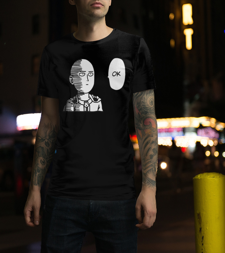 Saitama OK Manga Style Face Expression T-Shirt