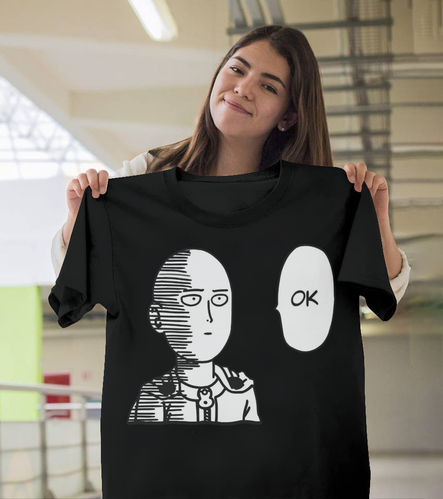 Saitama OK Manga Style Face Expression T-Shirt
