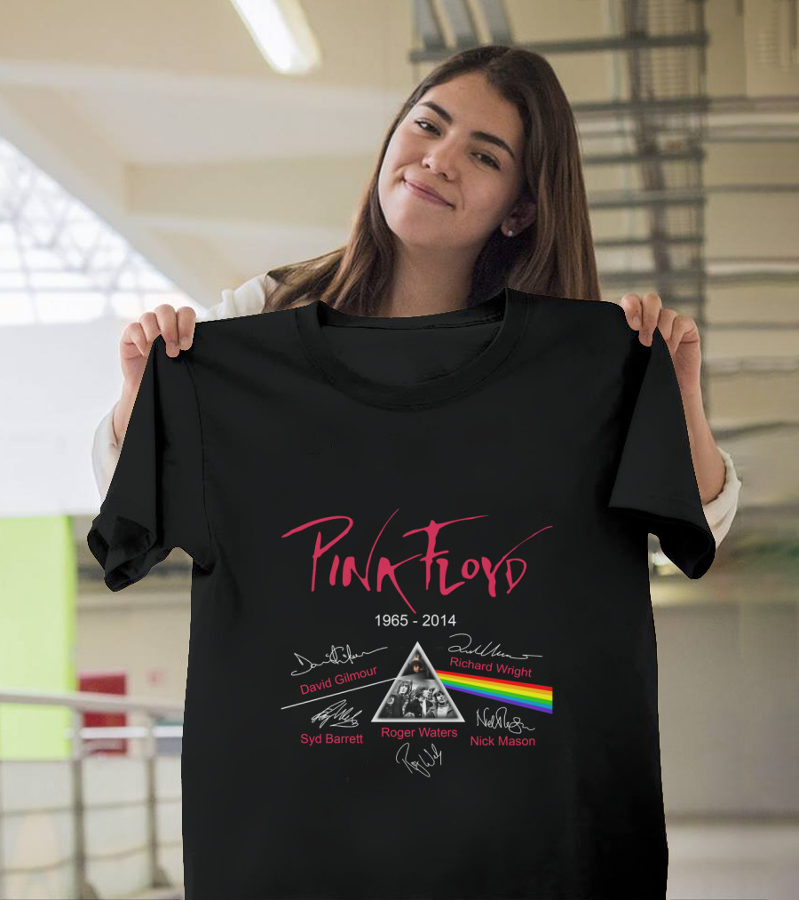 Pink Floyd Memories 1965-2014 Signatures And Dark Side Of The Moon Prism T-Shirt