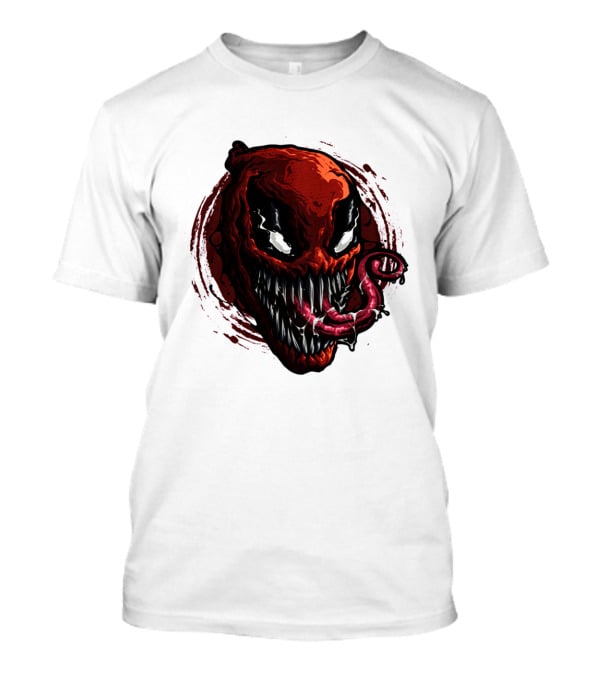 Deadpool Venom Hybrid Marvel Symbiote Face With Tongue And Teeth T-Shirt