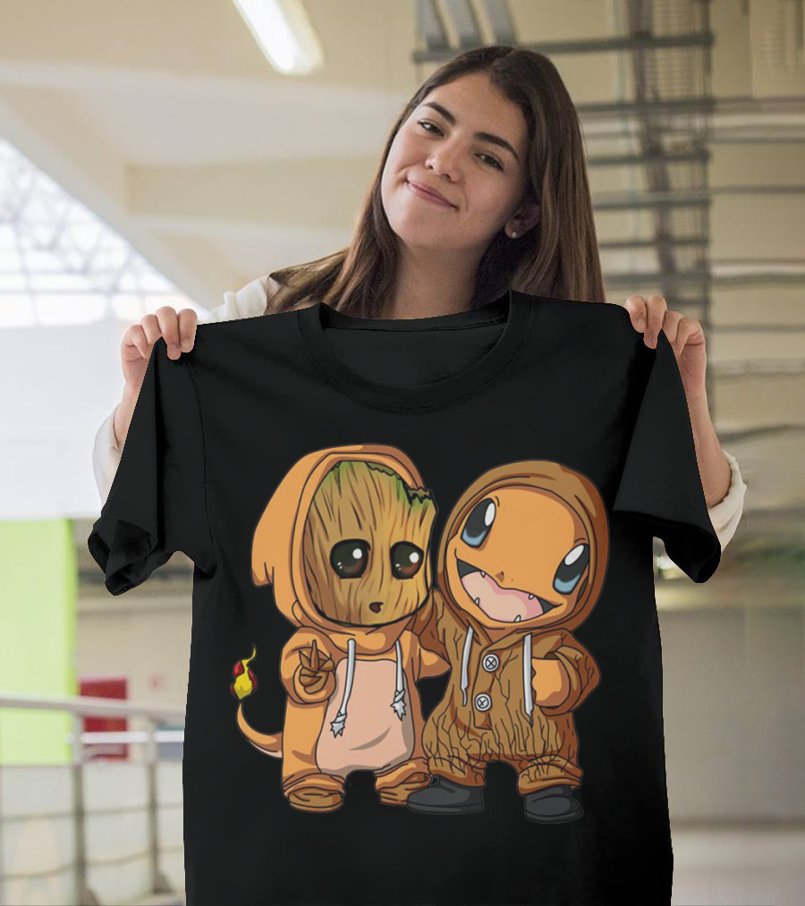Groot And Charmander Crossover Hoodie Mashup T-Shirt