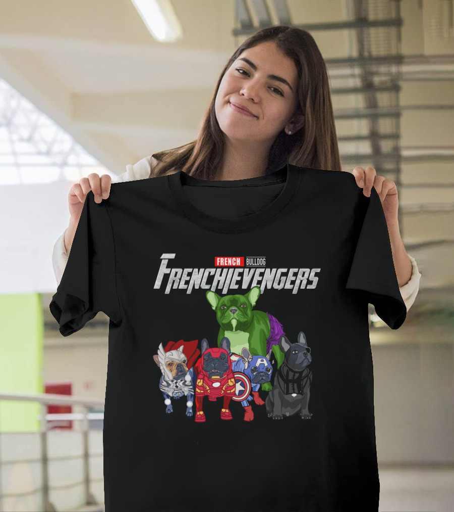 French Bulldog Marvel Avengers Endgame Parody Frenchievengers T-Shirt