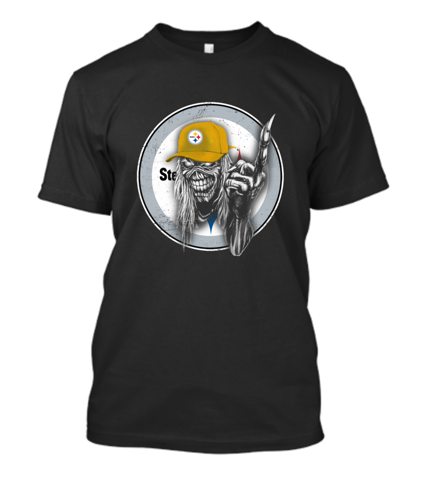 Pittsburgh Steelers Grim Reaper With Logo Cap T-Shirt