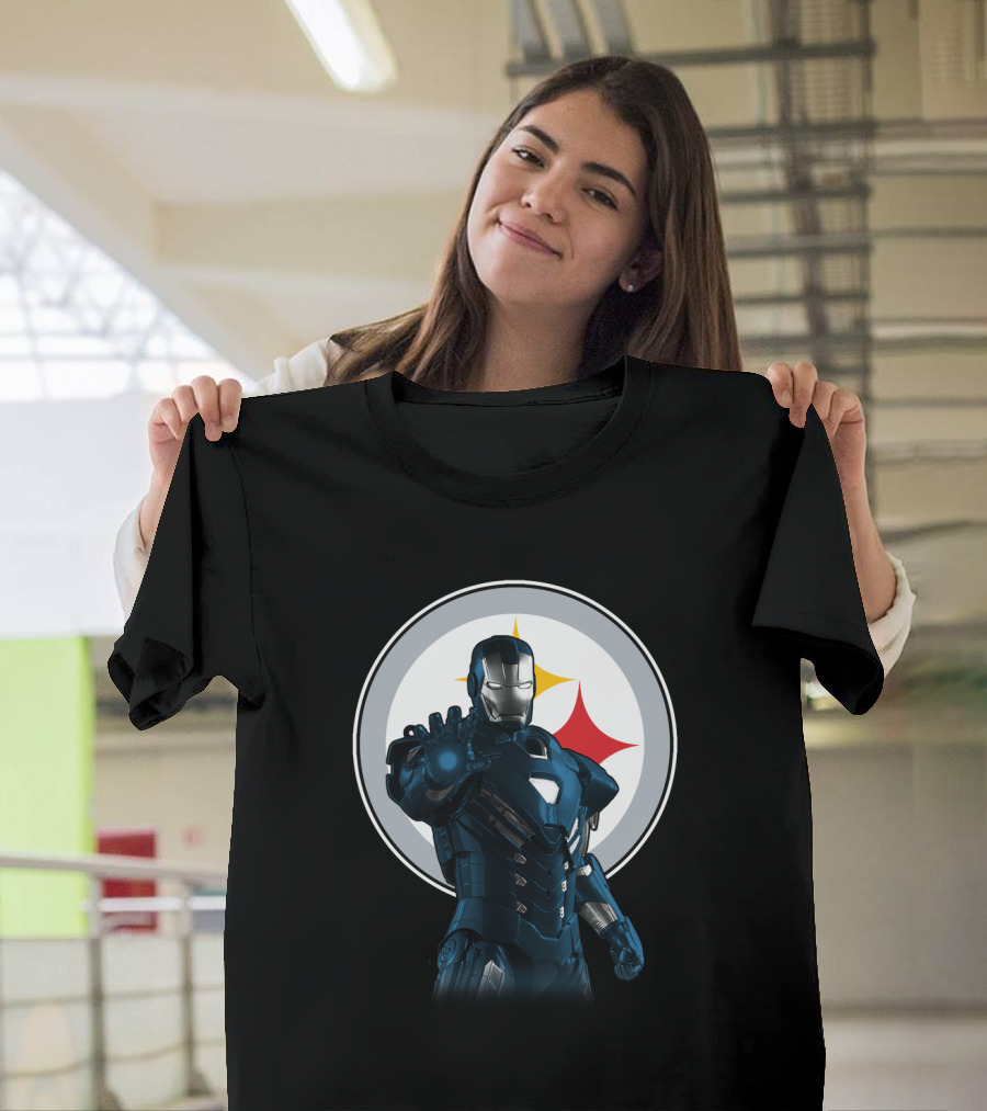 Iron Man Pittsburgh Steelers Friends Crossover T-Shirt