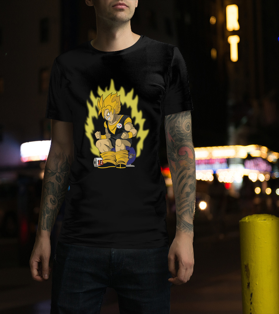 Pittsburgh Steelers Super Saiyan Football Fusion T-Shirt