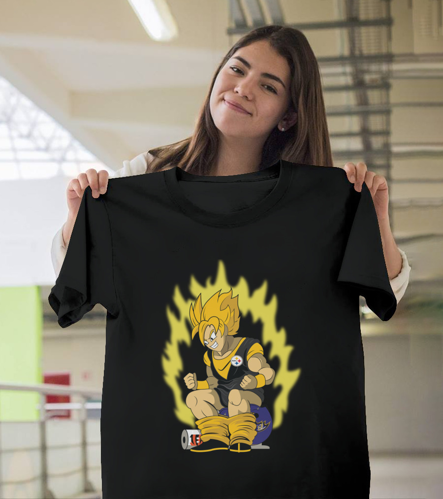 Pittsburgh Steelers Super Saiyan Football Fusion T-Shirt