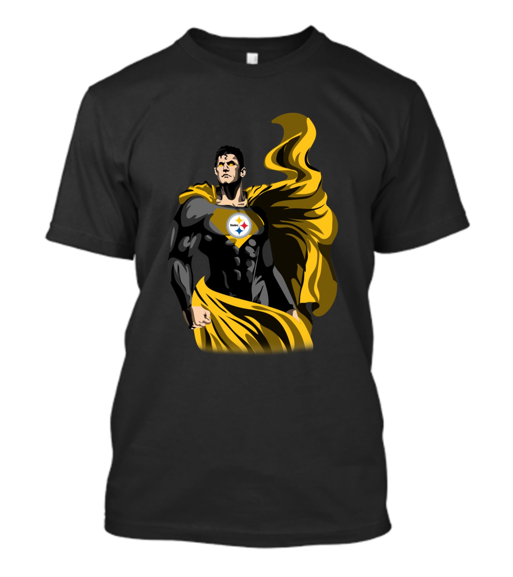 Pittsburgh Steelers Superhero Emblem With Cape T-Shirt